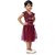 EAGLEBUZZ Baby Girls Below Knee Casual Dress (Maroon, Short Sleeve)