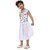 EAGLEBUZZ Baby Girls Below Knee Casual Dress (White, Short Sleeve)