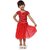 EAGLEBUZZ Baby Girls Below Knee Casual Dress (Red, Short Sleeve)