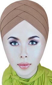 TCP Womens Premium ,Turban Jersey Under Scarf,Bonette InnerCap,Headscarves,Hijab, Col Beige