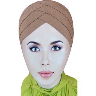 TCP Womens Premium ,Turban Jersey Under Scarf,Bonette InnerCap,Headscarves,Hijab, Col Beige