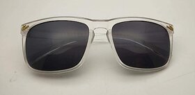 RSINC Mirrored Rectangular Sunglasses (15)  (For Men  Women, Black)