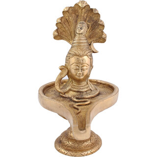                       Arihant Craft Hindu God Shivling Idol Lingum statue Sculpture Hand Work Showpiece  25.8 cm (Brass, Gold)                                              