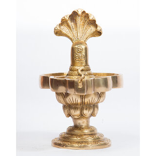                       Arihant Craft Hindu God Shivling Idol Lingum statue Sculpture Hand Work Showpiece  23 cm (Brass, Gold)                                              