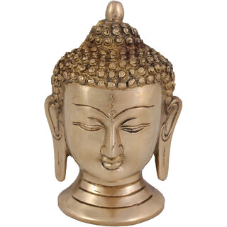                       Arihant Craft Ethnic Decor Lord Buddha Idol Statue Sculpture Showpiece  12.5 cm (Brass, Gold)                                              