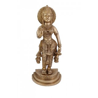                       Arihant Craft Hindu Goddess Lakshmi Idol Laxmi statue Maa Lakshmi Sculpture Hand Work Showpiece  28 cm (Brass, Gold)                                              