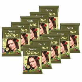 Neeta Pure Henna For Hair Color & Hair Care 25 gm (Pack of 10) (250 g)