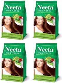 Neeta Natural Henna Based Hair Color 125 gm (Pack of 4) , Natural Brown