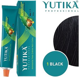 Yutika Professional Creme Hair Color , Natural Black 1.0