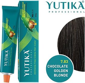 Yutika Professional Creme Hair Color , Chocolate Golden Blonde 7.83