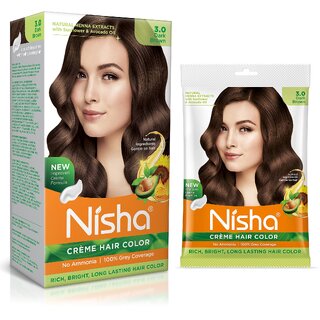 Nisha Color Combo of Pack Dark Brown 120gm Jumbo + 40gm Sachet Pack , 3.0 Dark Brown Nisha Color Combo of Pack Dark Brown 120gm Jumbo + 40gm Sachet Pack , 3.0 Dark Brown