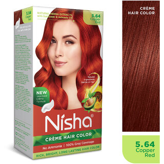                       Nisha Creme Hair Color 5.64 COPPER RED , COPPER RED 5.64                                              