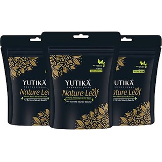                       Yutika Professional Nature Leaf Henna Based Hair Color Natural Black With Henna Herbs , Black                                              