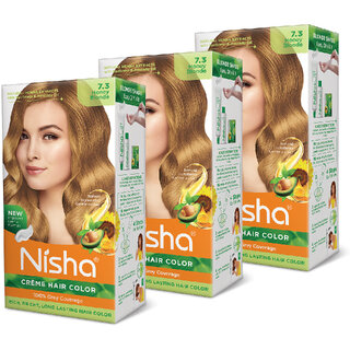                       Nisha Creme Hair Colour For Women Men|Long lasting Permanent| Dark Brown 120g (Pack OF 3)                                              