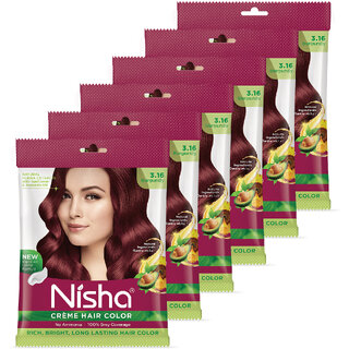 Nisha No Ammonia Permanent Creme Hair Color , Burgundy Nisha No Ammonia Permanent Creme Hair Color , Burgundy