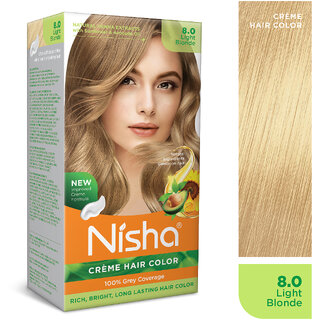 Nisha Cream Hair Color Rich Bright Long Lasting Hair Colouring For Ultra Soft Deep Shine 100% Grey Coverage Light Blonde (Pack of 1) , Light Blonde Nisha Cream Hair Color Rich Bright Long Lasting Hair Colouring For Ultra Soft Deep Shine 100% Grey Coverage Light Blonde (Pack of 1) , Light Blonde