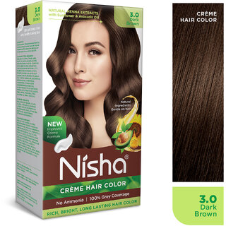 Nisha Creme Hair Color 3 DARK BROWN , DARK BROWN 3 Nisha Creme Hair Color 3 DARK BROWN , DARK BROWN 3