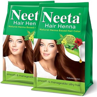 Neeta Hair Henna Natural Henna Based Hair Color 125gm Each Pack (Pack of 2) (250 g)