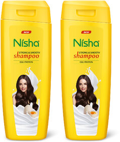 Nisha Egg Protein Shampoo For Strong & Smooth Hair, 180 ML - Pack Of 2 (180 ml)