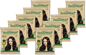 Pack of 10 Nisha Nature Mate Henna Based Hair Color 10g (Black)