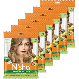 Nisha Cream Hair Color Rich Bright Long Lasting Hair Colouring For Ultra Soft Deep Shine Grey Coverage Conditioning With Natural Herbs , Light Blonde Nisha Cream Hair Color Rich Bright Long Lasting Hair Colouring For Ultra Soft Deep Shine Grey Coverage Conditioning With Natural Herbs , Light Blonde