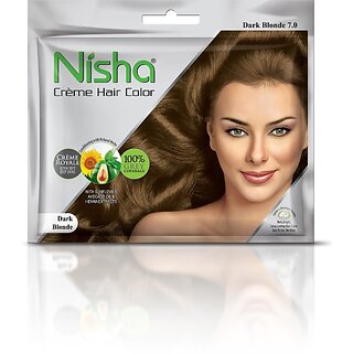 Nisha Cream Hair Color Rich Bright Long Lasting Hair Colouring For Ultra  Soft Deep Shine Grey Coverage Conditioning With Natural Herbs  Golden  Blonde  Cherry Red  Price in India Buy