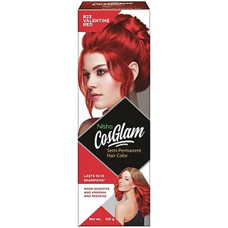                       Nisha Cosglam Semi Permanent Hair Color, #23 Valentine Red , 23 Valentine Red                                              