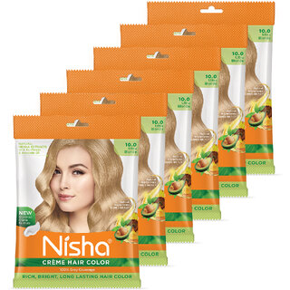 Nisha Cream Hair Color Rich Bright Long Lasting Hair Colouring For Ultra Soft Deep Shine Grey Coverage Conditioning With Natural Herbs , Ultra Blonde Nisha Cream Hair Color Rich Bright Long Lasting Hair Colouring For Ultra Soft Deep Shine Grey Coverage Conditioning With Natural Herbs , Ultra Blonde
