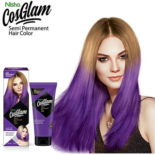                       Nisha Cosglam Semi Permanent Hair Color, #62 Midnight Violet , 62 Midnight Violet                                              