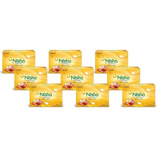                       Nisha Saffron and Sandal Bathing Soap For Glowing Skin Beauty Pack Of 3 (9 x 100 g)                                              