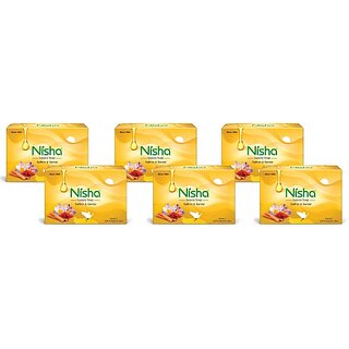 Nisha Saffron and Sandal Bathing Soap For Glowing Skin Beauty Pack Of 3 (6 x 100 g) Nisha Saffron and Sandal Bathing Soap For Glowing Skin Beauty Pack Of 3 (6 x 100 g)