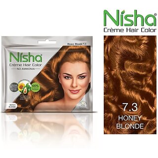                       Nisha Creme Based Hair Color Each Sachet 40gm (Pack of 6) , Honey Blonde                                              
