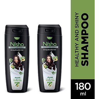 Nisha Avacado & Brahmi Oils Shampoo For Strong Beautiful Hair, 180 ML - Pack Of 2 (360 ml) Nisha Avacado & Brahmi Oils Shampoo For Strong Beautiful Hair, 180 ML - Pack Of 2 (360 ml)