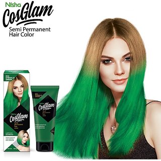 Nisha Cosglam Semi Permanent Hair Color, #42 Emerald Green , Green Nisha Cosglam Semi Permanent Hair Color, #42 Emerald Green , Green