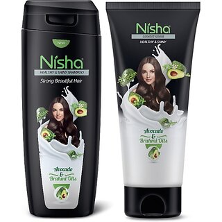                       Nisha Shampoo (180 ml ) & Conditioner (180 ml) Combo for Smooth & Silky Hair Avocado (2 Items in the set)                                              