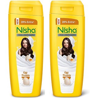                       Nisha Egg Protein Shampoo For Strong & Smooth Hair, 180 ML - Pack Of 2 (180 ml)                                              