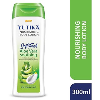                       Yutika Nourishing Body Lotion Soft Touch Aloe Vera Soothing 300ml Long\xc2\xa0Lasting Moisture for Normal Skins (300 ml)                                              