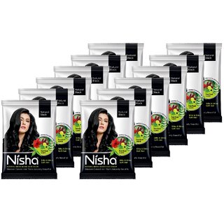 Nisha Hair Color Henna Based Hair Powder Dye For Hair Coloring 25gm each pack (Pack of 12) (300 g) Nisha Hair Color Henna Based Hair Powder Dye For Hair Coloring 25gm each pack (Pack of 12) (300 g)