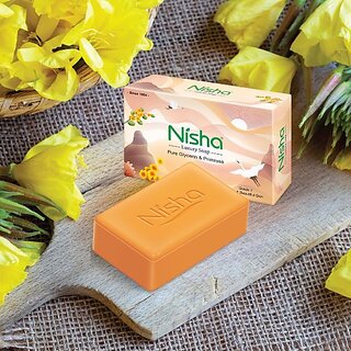                       Nisha Luxury Soap Bar Pure Glycerin & Primrose 100g Each, Pack of 9 (9 x 11.11 g)                                              