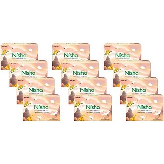                       Nisha Luxury Soap Bar Pure Glycerin & Primrose 100g Each, Pack of 12 (12 x 8.33 g)                                              