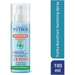                       Yutika Naturals 70 Alcohol Sanitizer Spray Pump (100ml Pack Of 2) Sanitizer Spray Bottle (2 x 100 ml)                                              