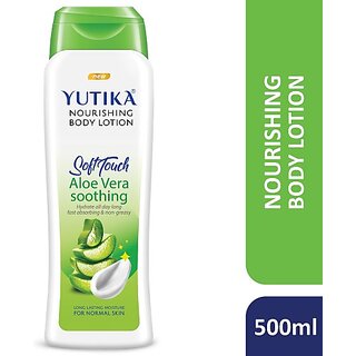                       Yutika Nourishing Body Lotion Soft Touch Aloe Vera Soothing 500ml Long\xc2\xa0Lasting Moisture for Normal Skins (500)                                              