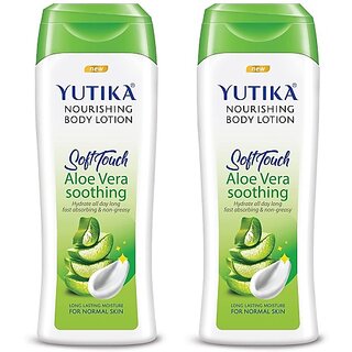                       Yutika Body Lotion for Dry Skin With Natural Aloevera Pack Of 2 (600 ml)                                              