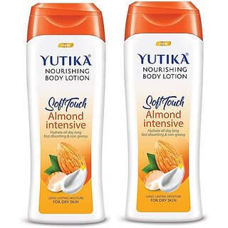                       Yutika Body Lotion for Dry Skin With Natural Almond Oil Pack Of 2 (600 ml)                                              