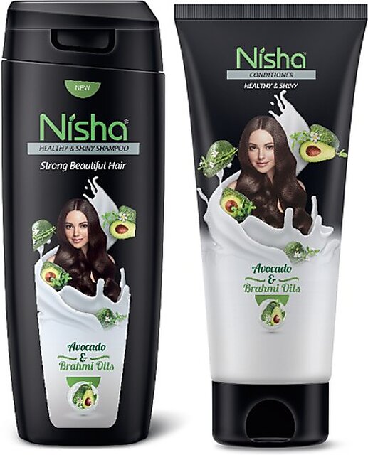 Buy Nisha Shampoo (180 ml )  Conditioner (180 ml) Combo for Smooth  Silky  Hair Avocado (2 Items in the set) Online - Get 20% Off