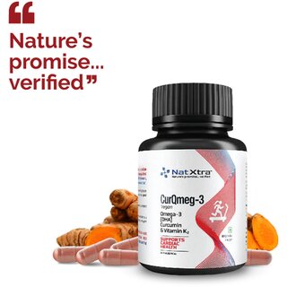NatXtra CurQmeg 3 for cardiac health with curcumin  Vitamin K2 (60 Capsules)