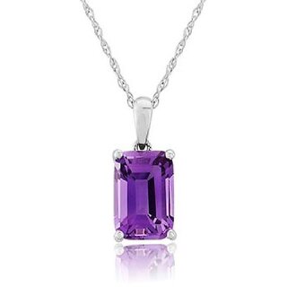 Natural  Lab Certified stone Amethyst Silver Plated Pendant For Unisex