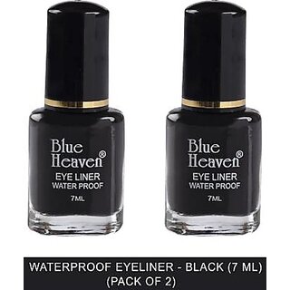 Blue Heaven Water Proof Regular Eyeliner - Black 7 ml  (Black) (Pack of 2)