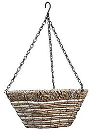 GARDEN DECO 12 Inch Round Hanging Basket with chain (Set of 2 PCs)