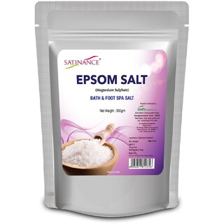 Satinance Epsom Salt (Magnesium Sulphate) 900gm - For Bath  Foot Spa